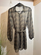 SHEER LEOPARD PRINT STRADIVARIUS LONG SLEEVE DRESS - Consigned with VARDO Vintage & Valuables vvvardo.ca (Copy)