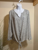 Chaus Long Sleeve Front Tie BLOUSE - Consigned with VARDO Vintage & Valuables vvvardo.ca