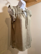 Jones & Co Ruffle Sleeveless Top- Consigned with VARDO Vintage & Valuables vvvardo.ca