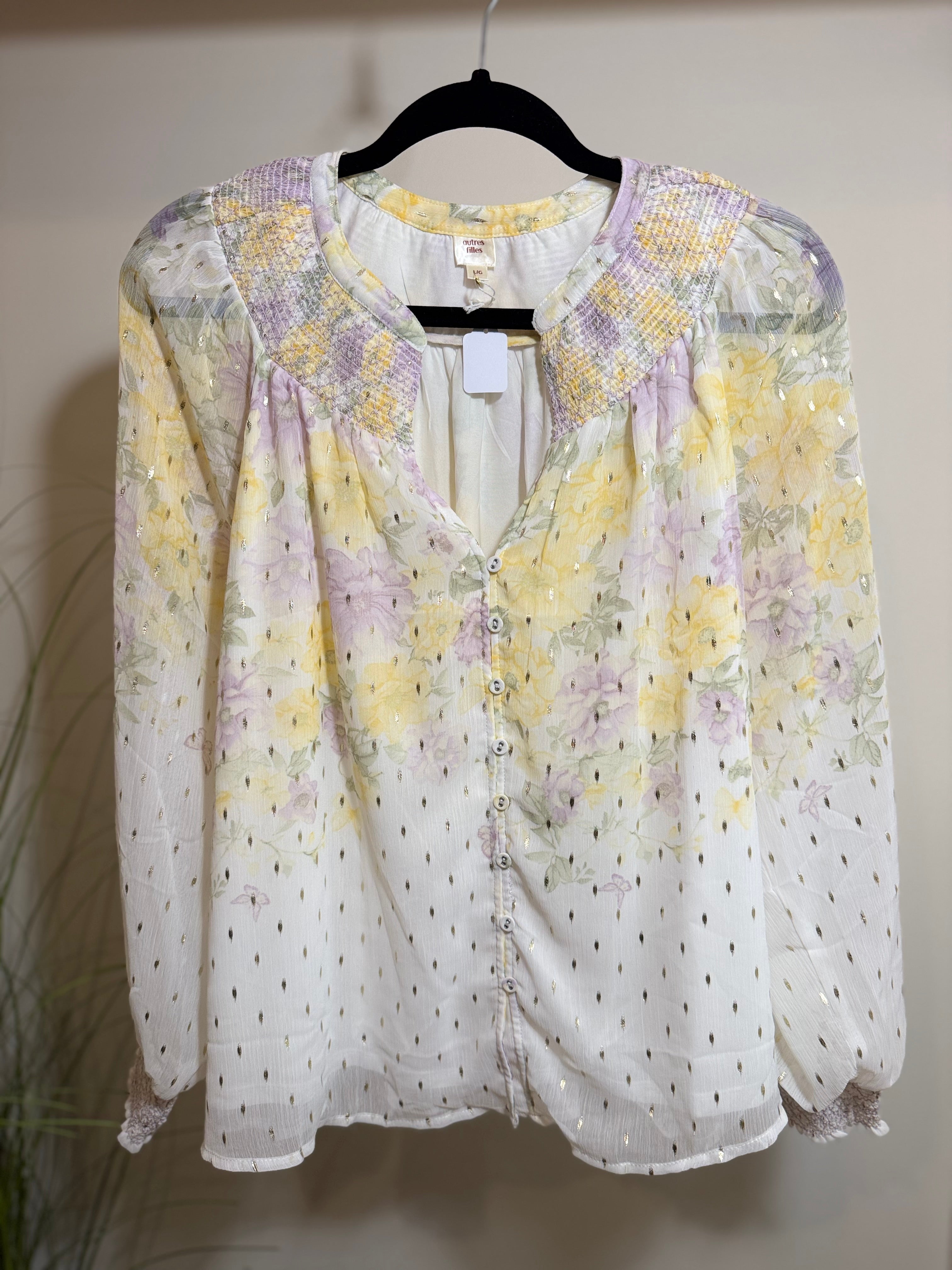 Autres Filles Elegant FLORAL BLOUSE- Consigned with VARDO Vintage & Valuables vvvardo.ca