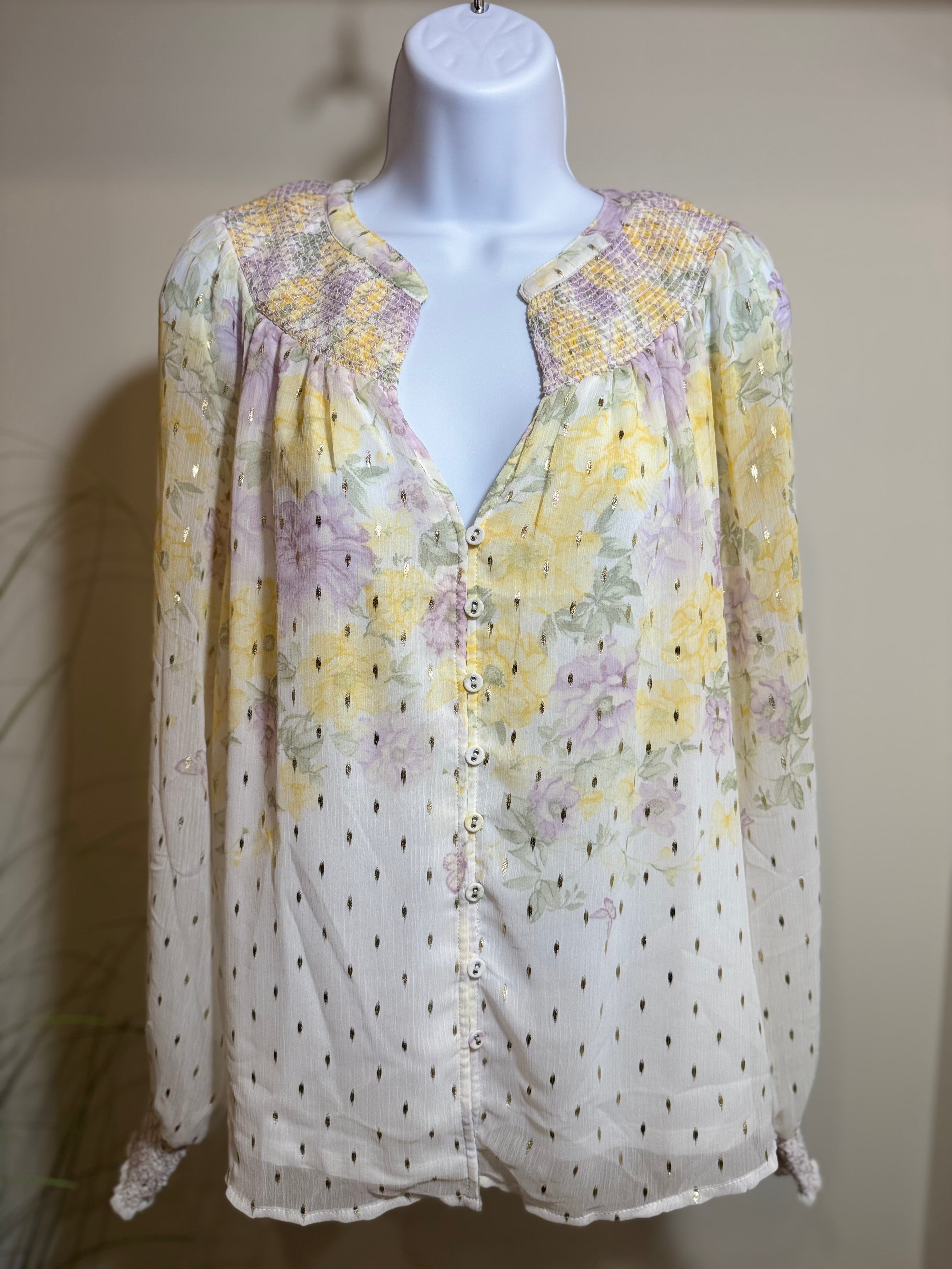 Autres Filles Elegant FLORAL BLOUSE- Consigned with VARDO Vintage & Valuables vvvardo.ca