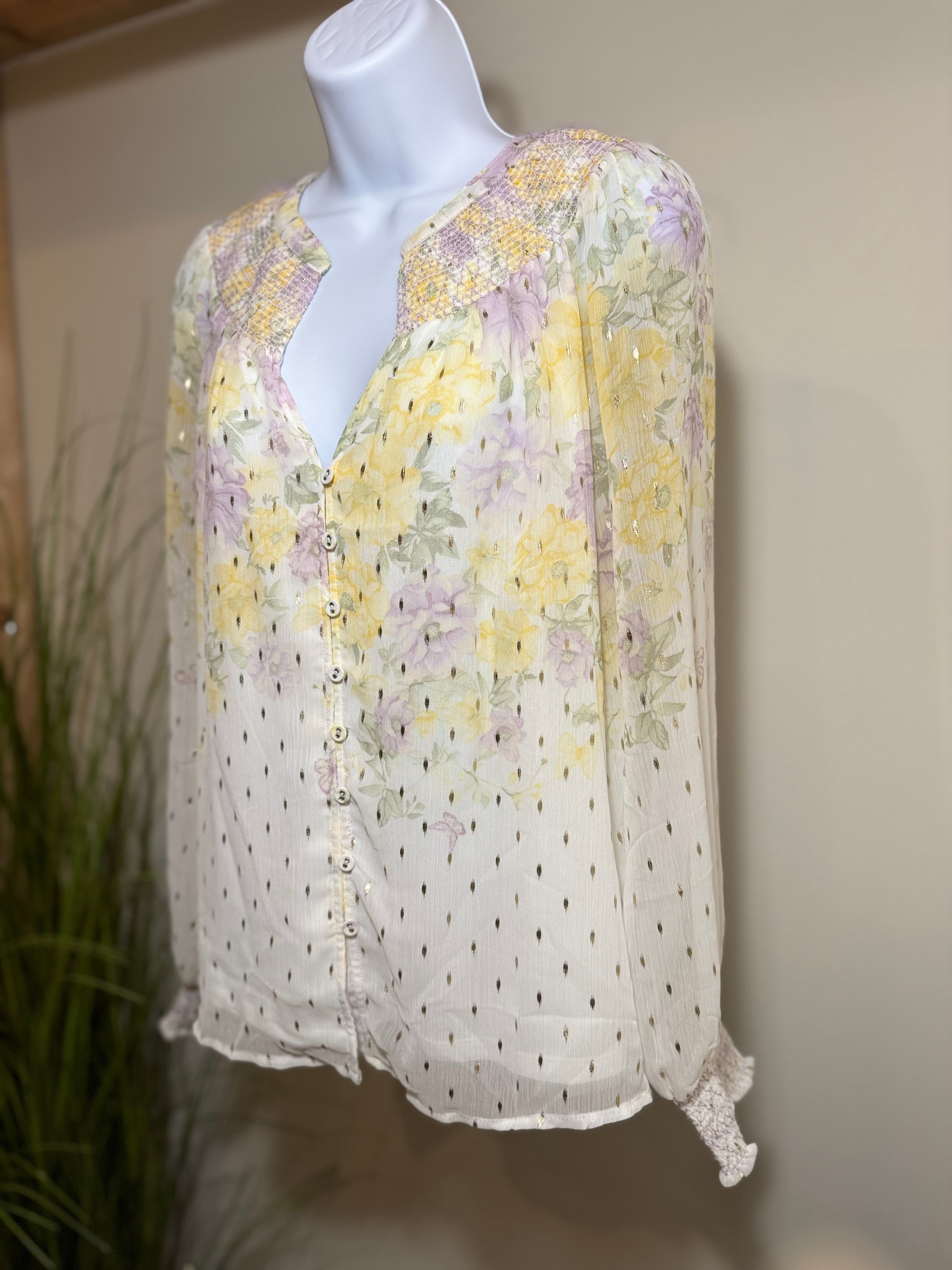 Autres Filles Elegant FLORAL BLOUSE- Consigned with VARDO Vintage & Valuables vvvardo.ca