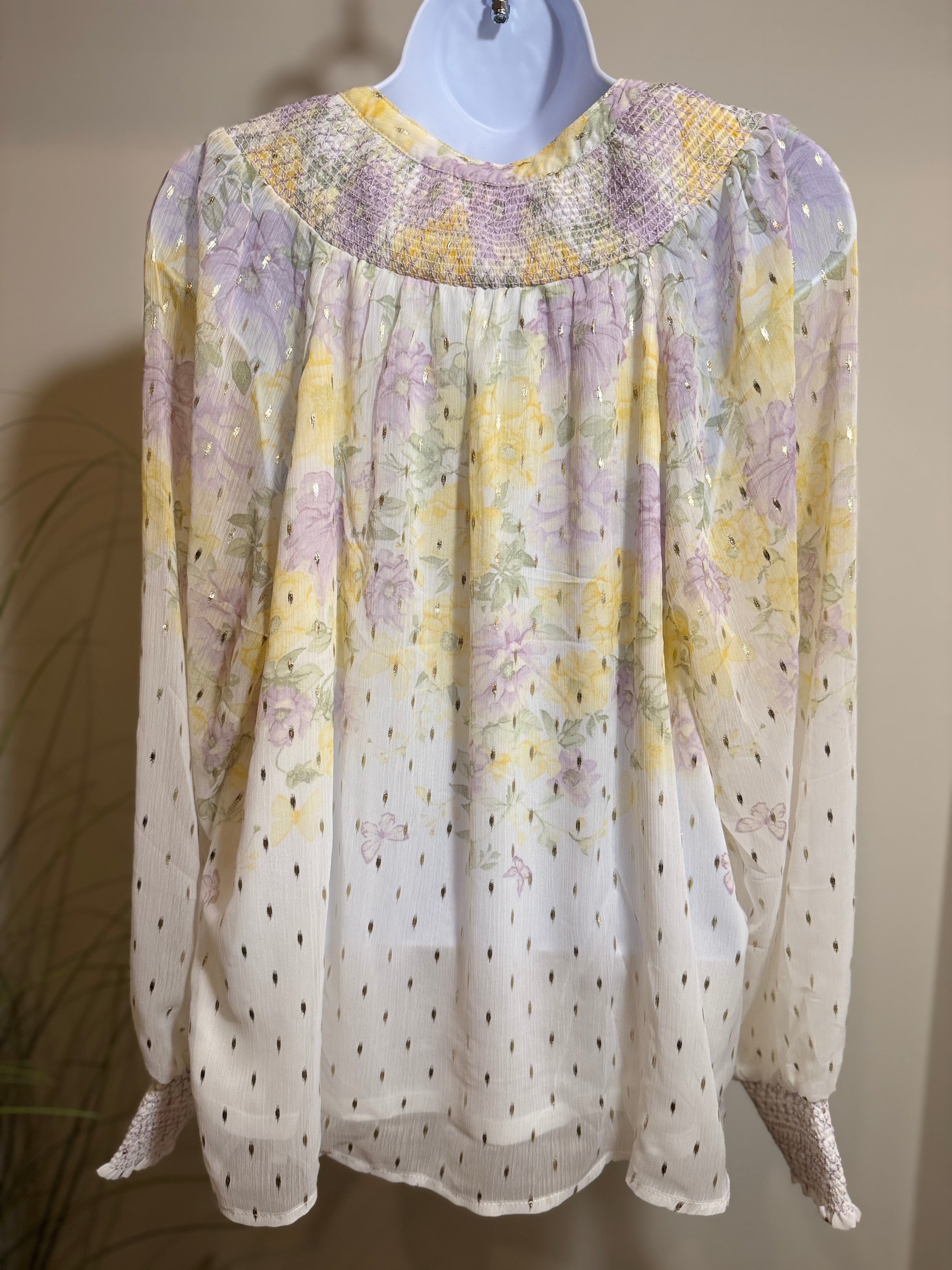 Autres Filles Elegant FLORAL BLOUSE- Consigned with VARDO Vintage & Valuables vvvardo.ca