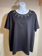 STUDIO 65 rhinestone collar top- Consigned with VARDO Vintage & Valuables vvvardo.ca