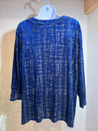 TANJAY 3/4 sleeve VELOUR BLOUSE - Consigned with VARDO Vintage & Valuables vvvardo.ca