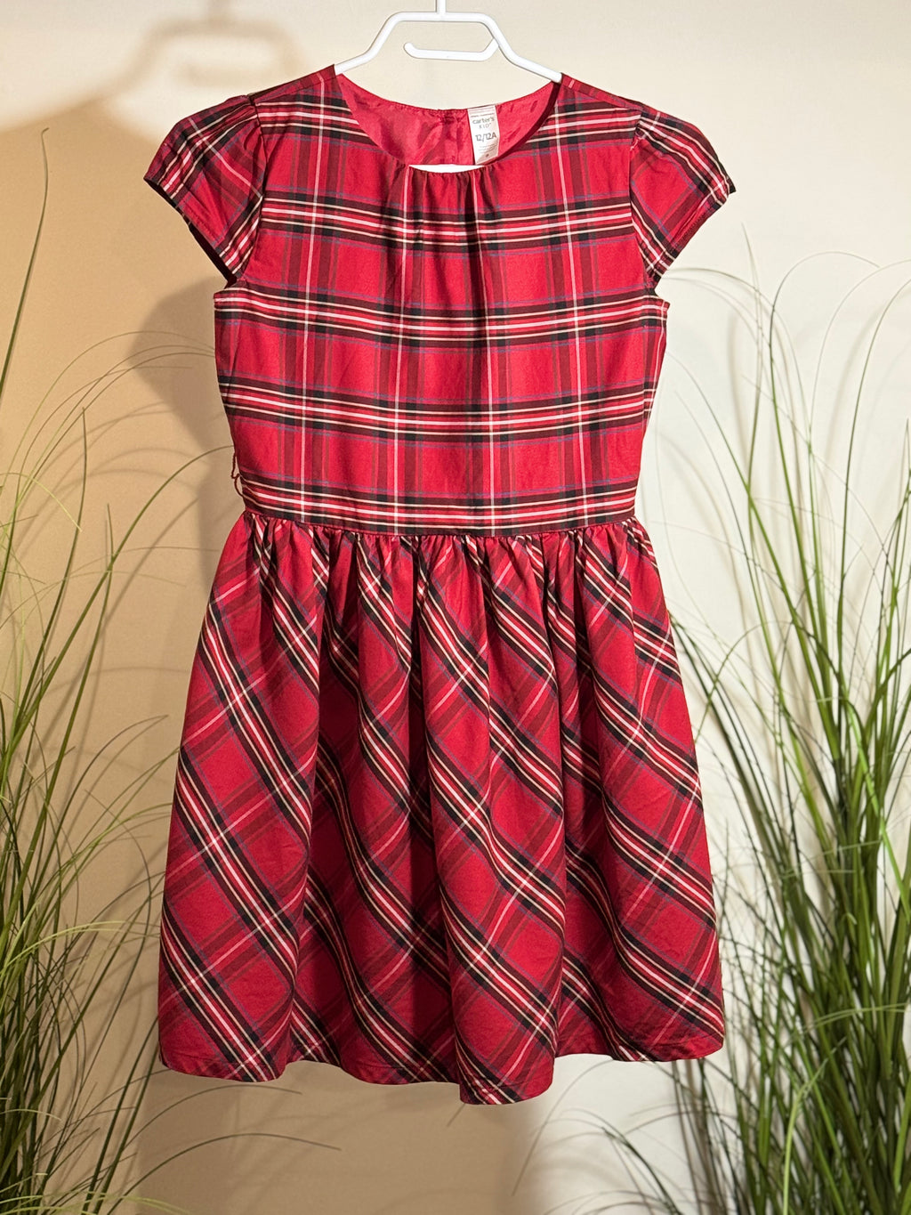 CARTER'S KID RED PLAID DRESS- Consigned with VARDO Vintage & Valuables vvvardo.ca
