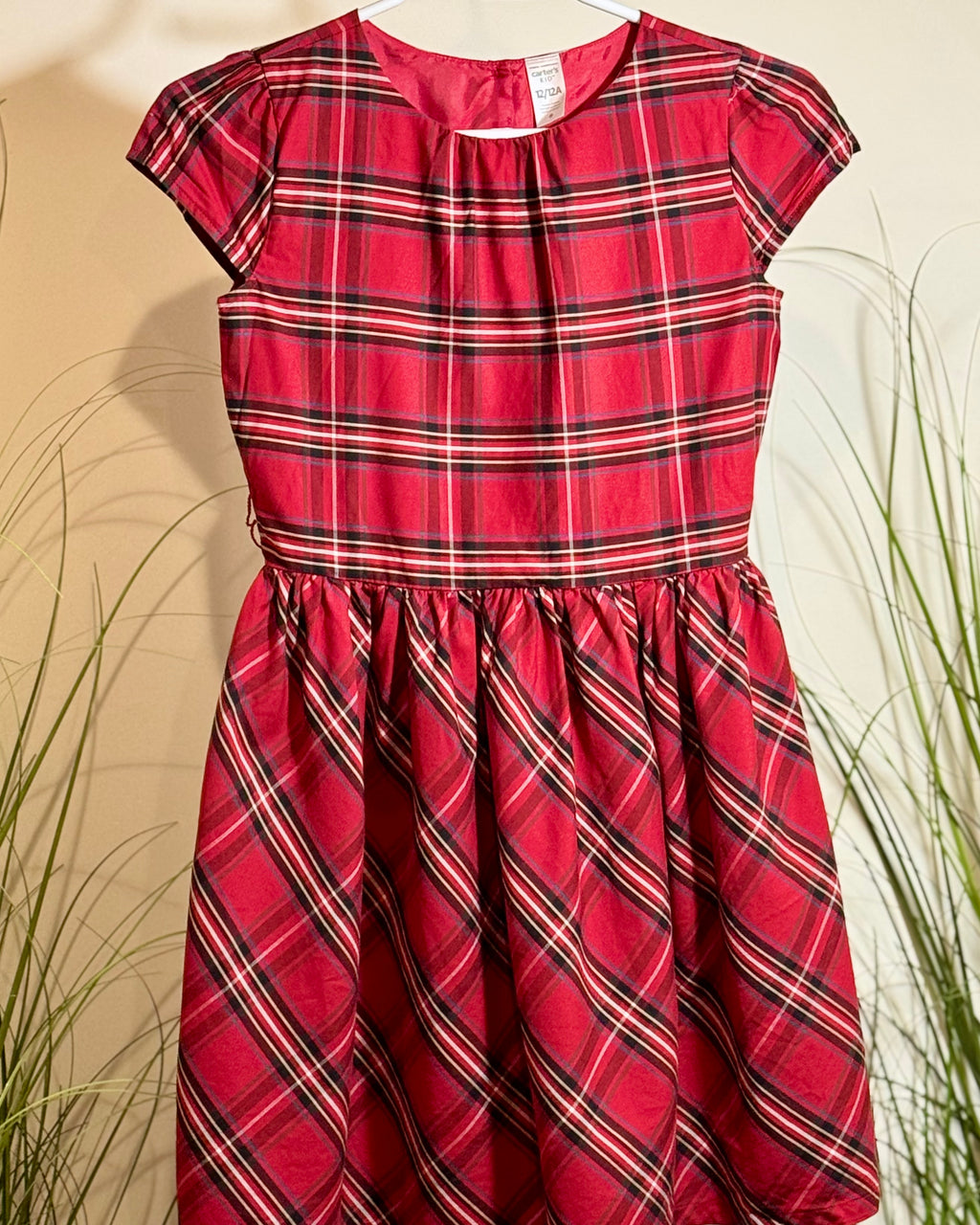 CARTER'S KID RED PLAID DRESS- Consigned with VARDO Vintage & Valuables vvvardo.ca