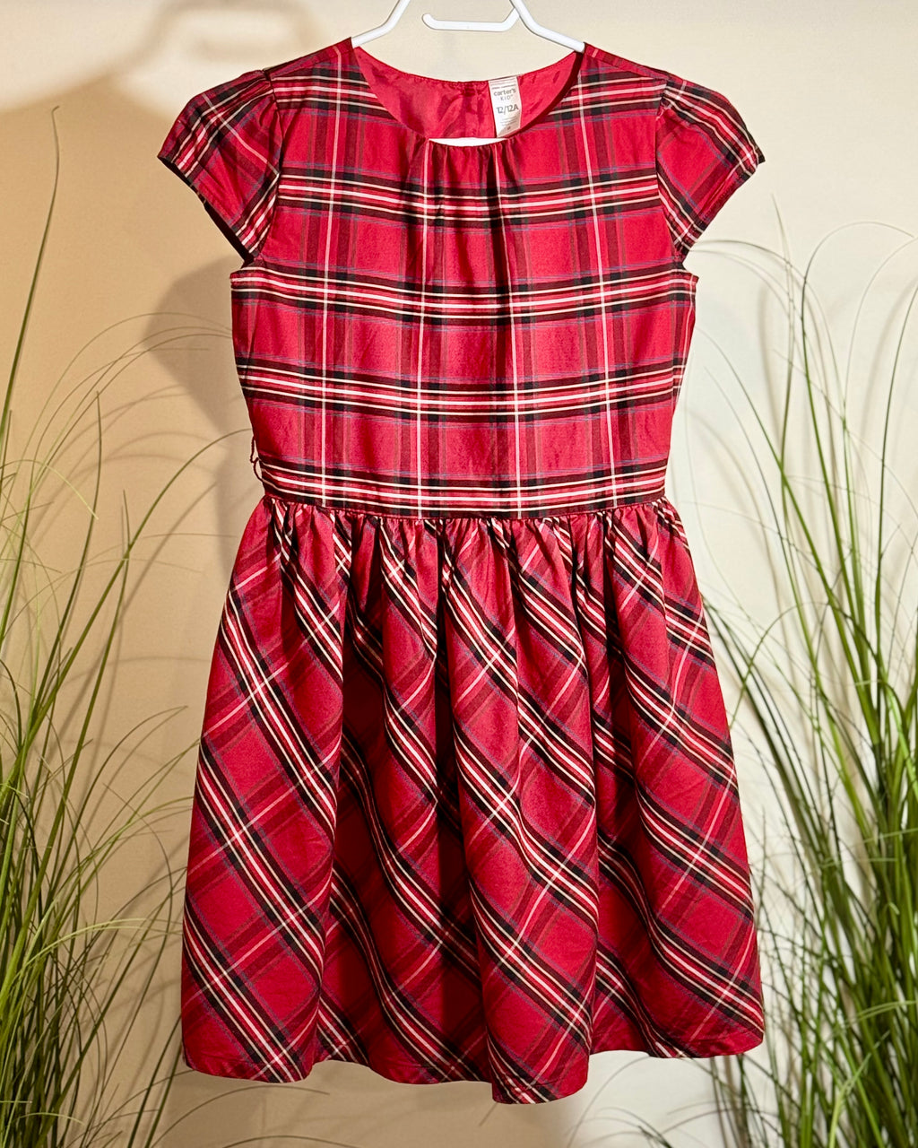 CARTER'S KID RED PLAID DRESS- Consigned with VARDO Vintage & Valuables vvvardo.ca
