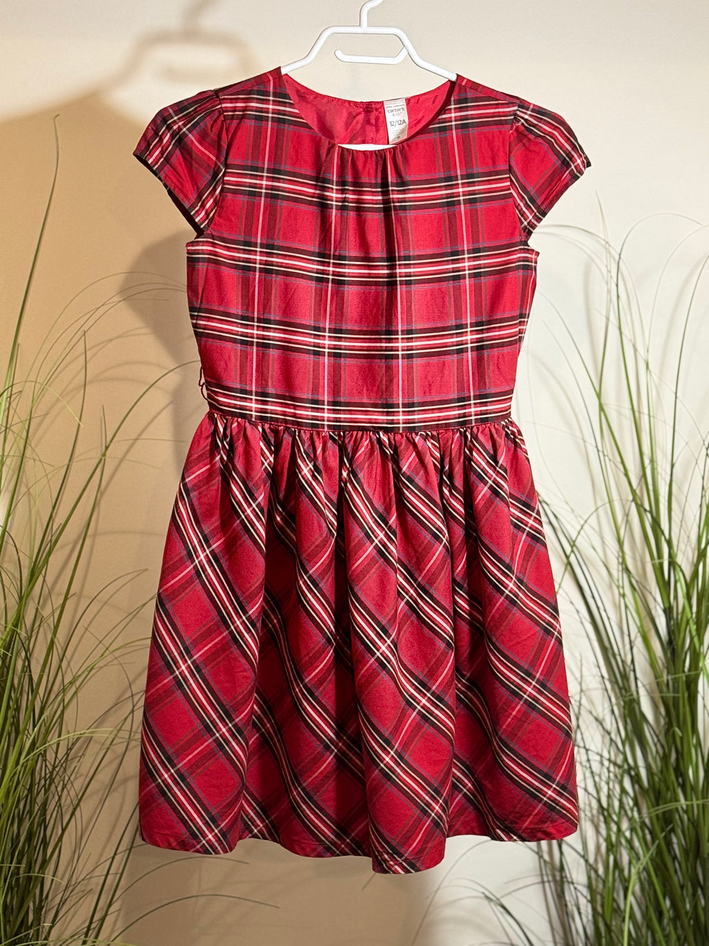 CARTER'S KID RED PLAID DRESS- Consigned with VARDO Vintage & Valuables vvvardo.ca