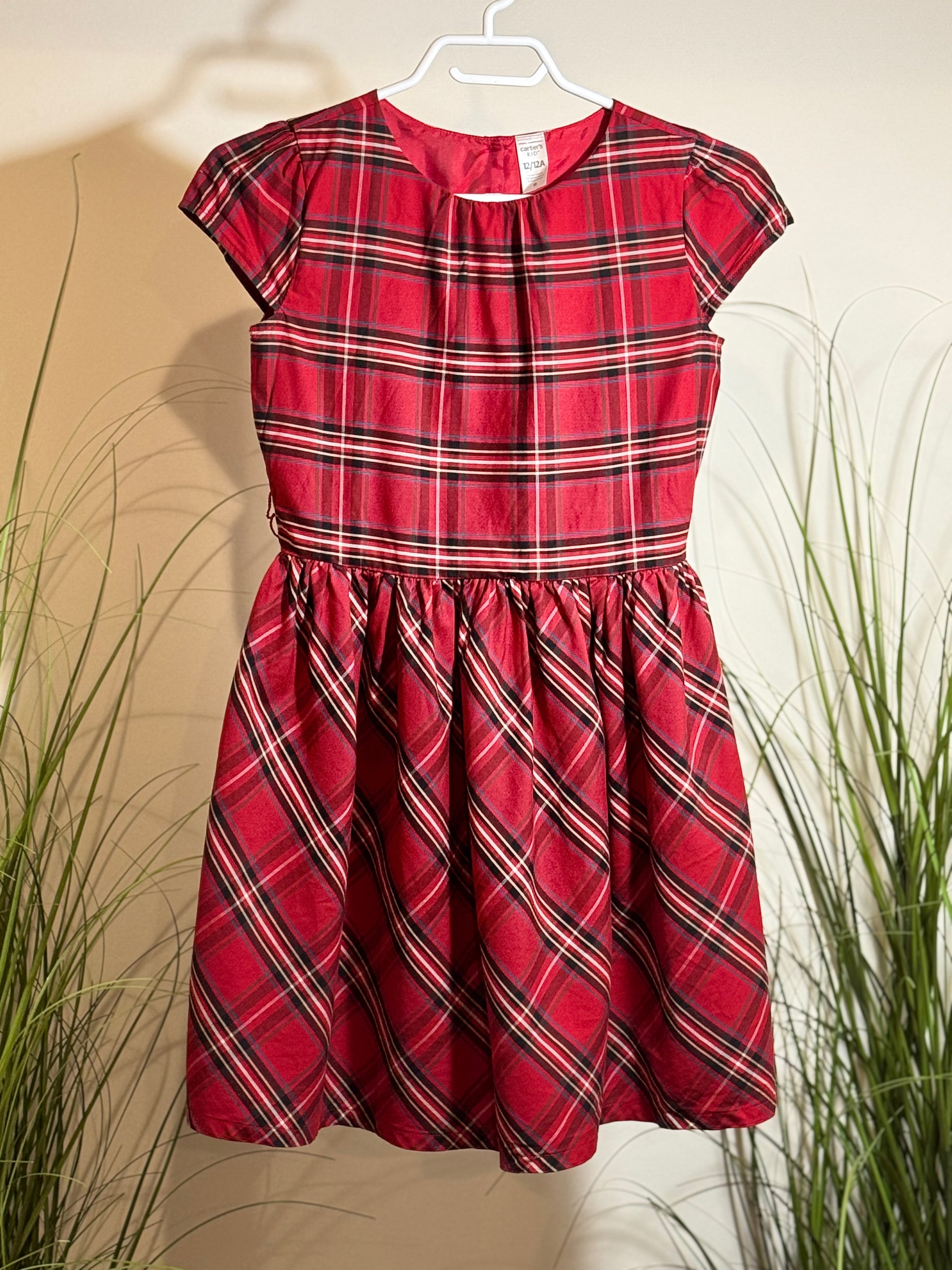 CARTER'S KID RED PLAID DRESS- Consigned with VARDO Vintage & Valuables vvvardo.ca