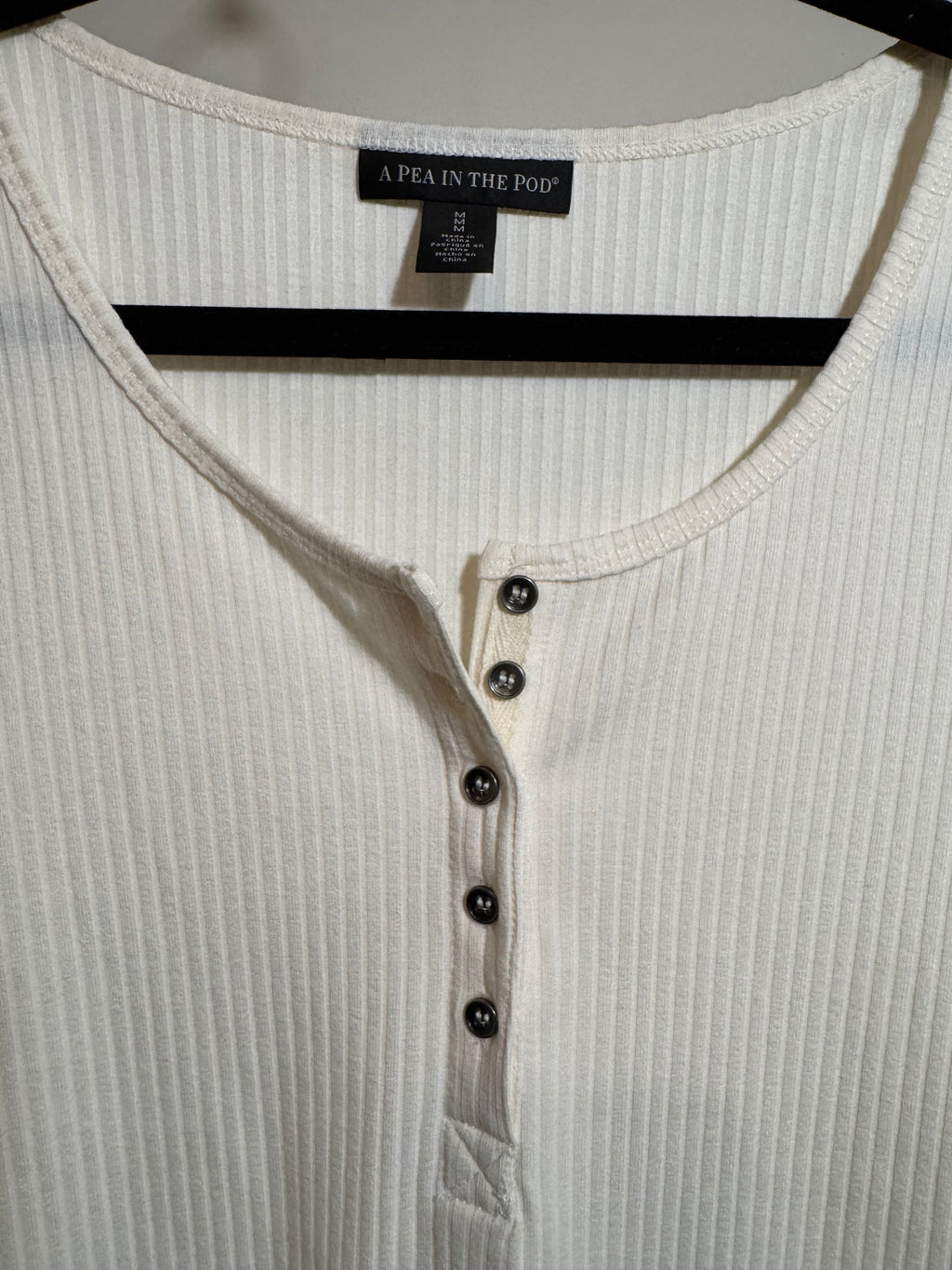 A PEA IN THE POD LONG SLEEVE HENLEY - Consigned with VARDO Vintage & Valuables vvvardo.ca