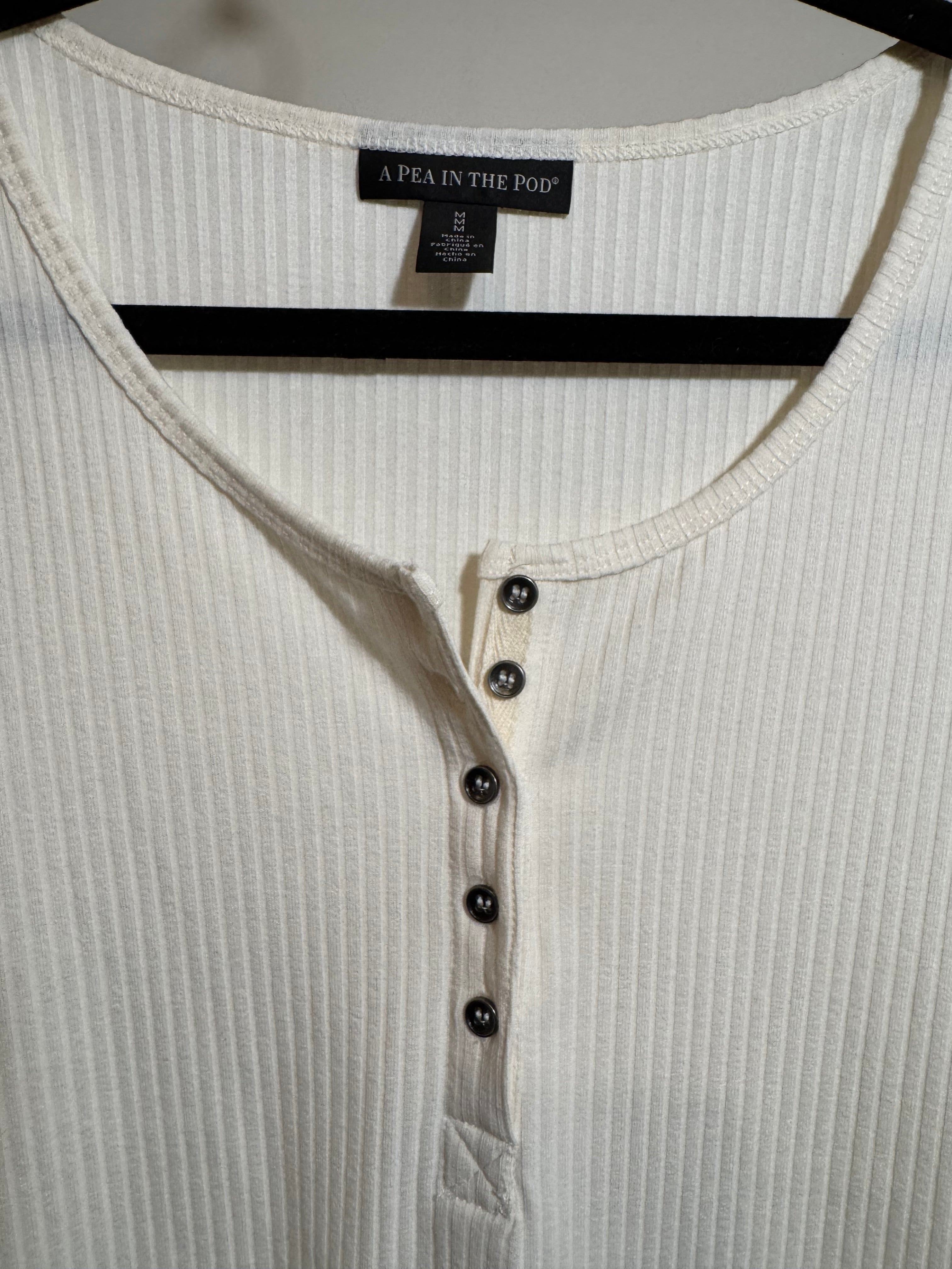 A PEA IN THE POD LONG SLEEVE HENLEY - Consigned with VARDO Vintage & Valuables vvvardo.ca