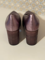 BUENO BLOCK HEEL METALLIC PUMPS - consigned with VARDO Vintage & Valuables vvvardo.ca