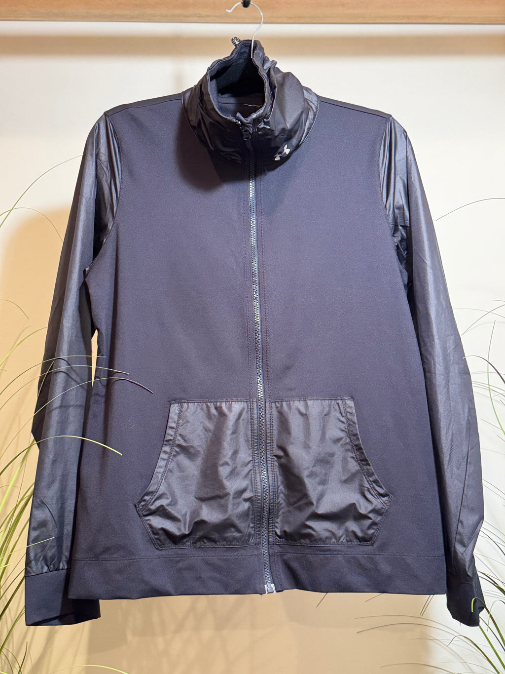 Under Armour, Black Zip-Up Jacket - high collar