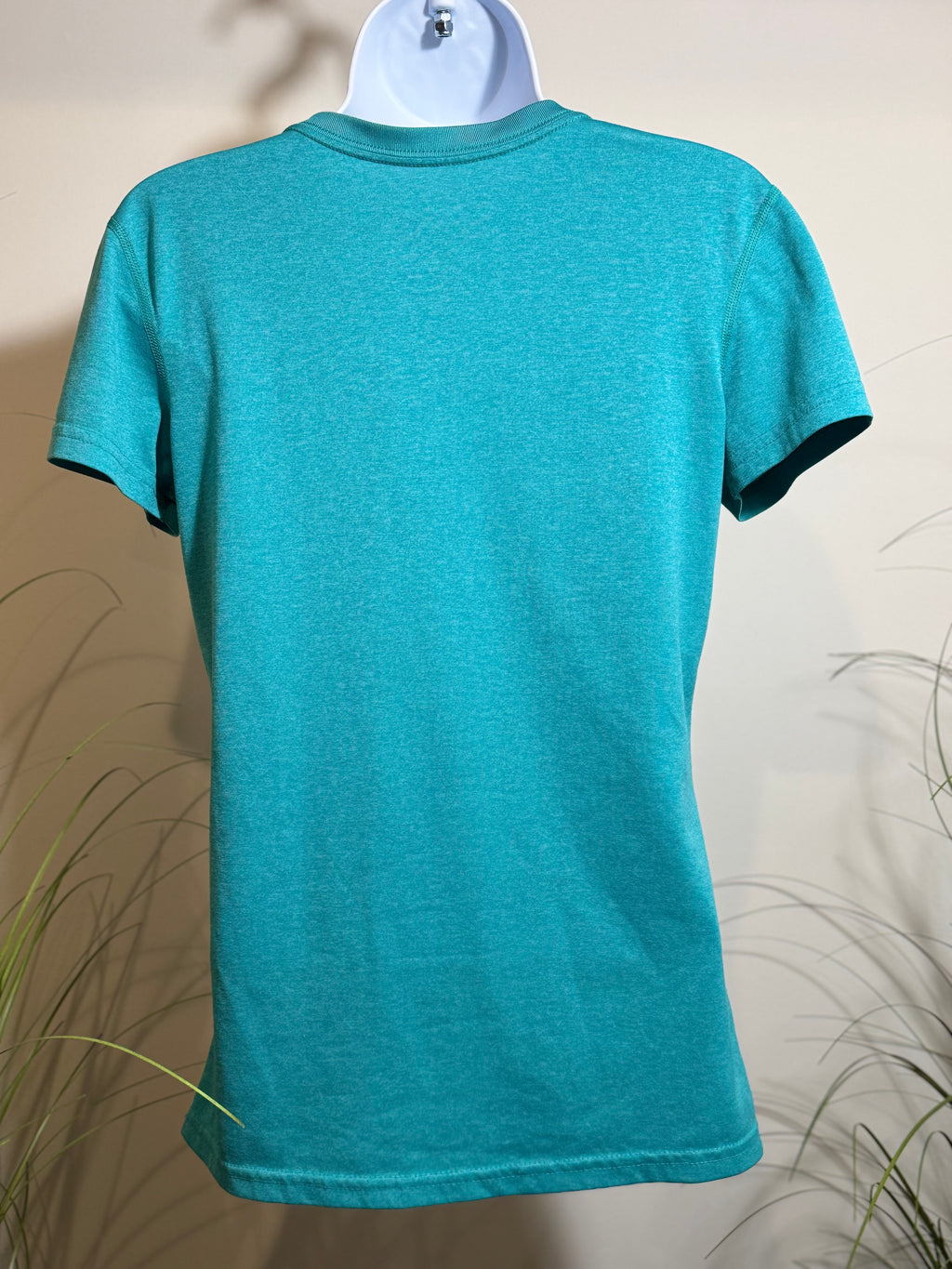 Nike Dri-Fit V-neck short sleeve top- Heathered Teal