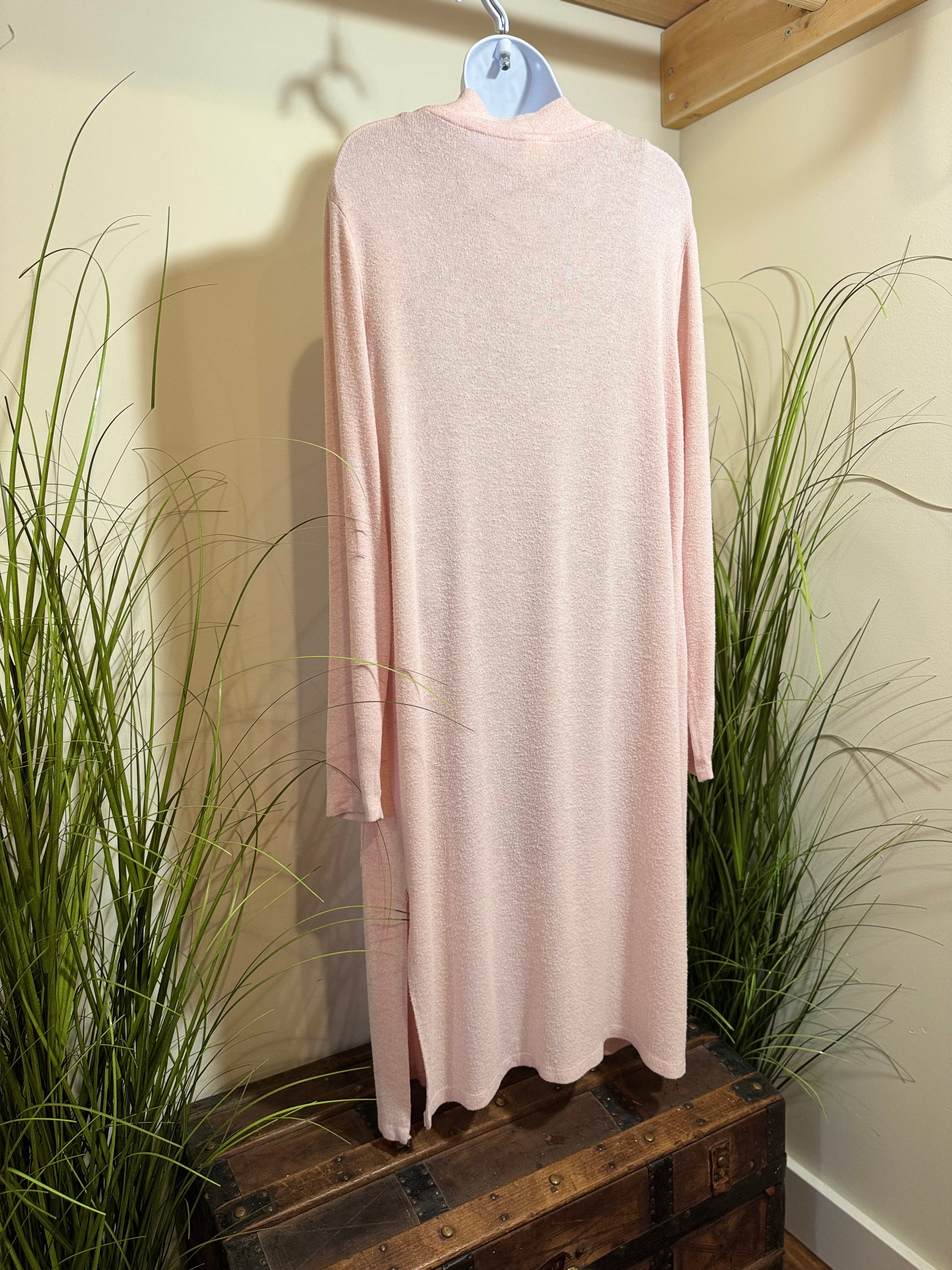 Faded Glory Duster Maxi Cardigan- Pink