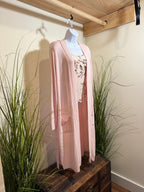 Faded Glory Duster Maxi Cardigan- Pink