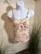 Ardene Floral Strappy Tank Top- Soft Pink