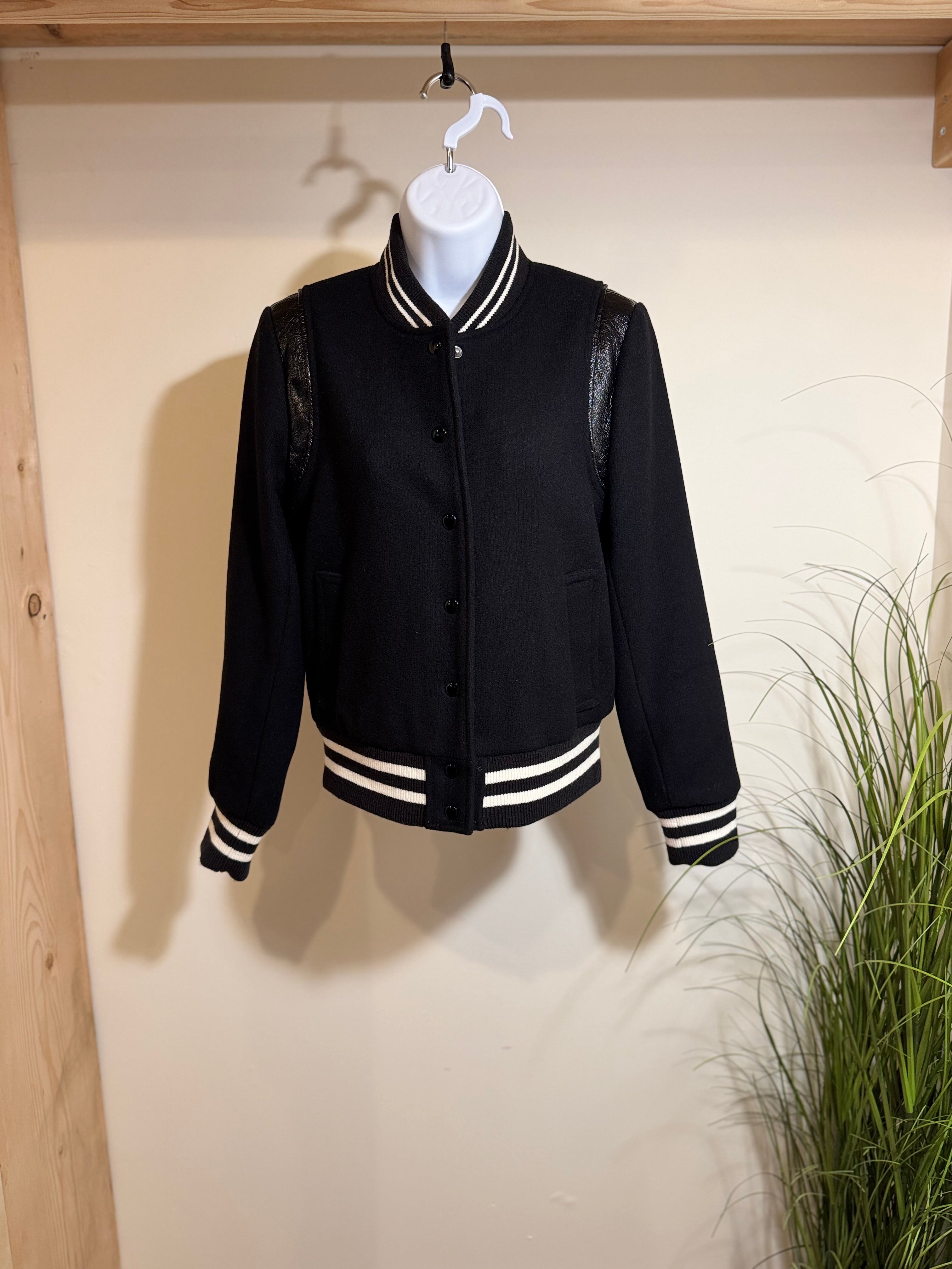Gap Wool Blend Varsity Jacket- Black