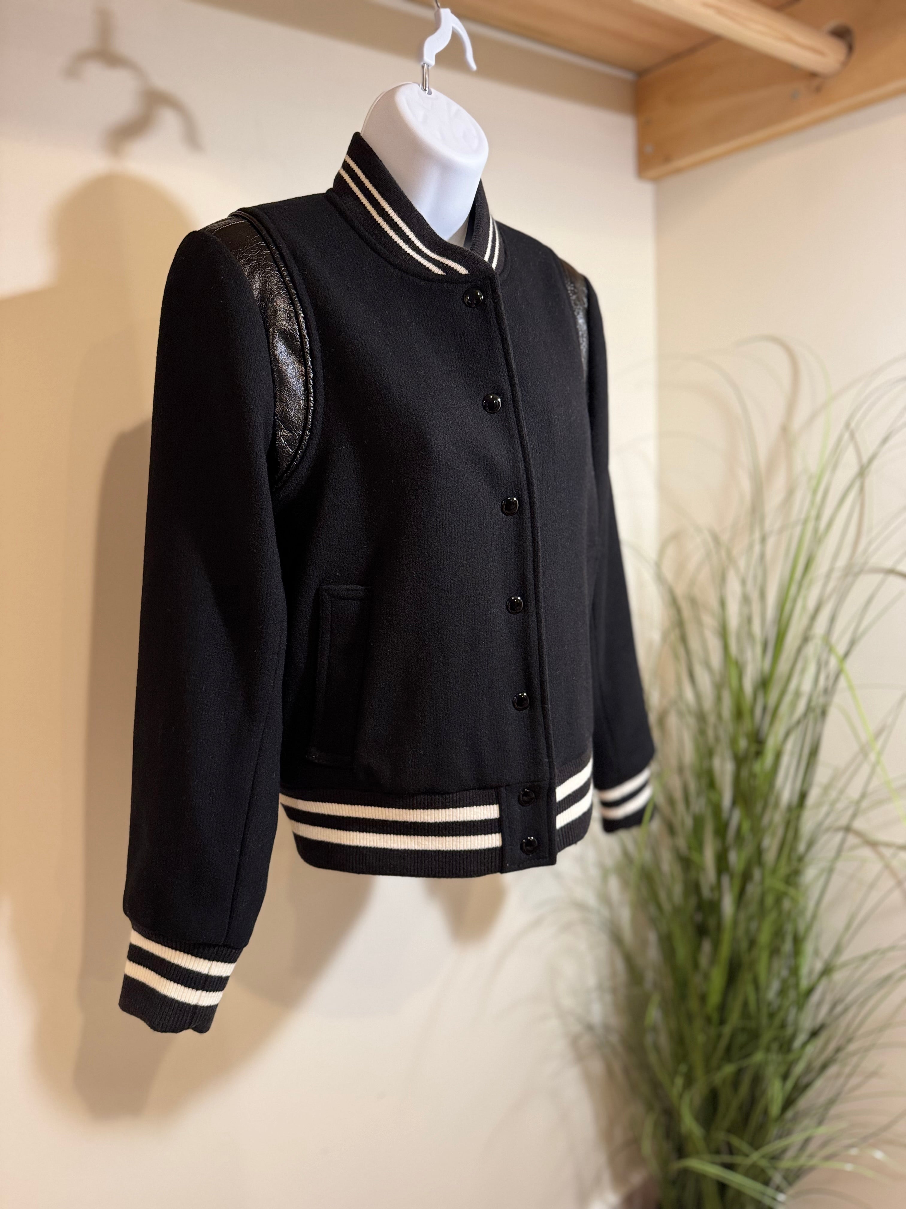 Gap Wool Blend Varsity Jacket- Black