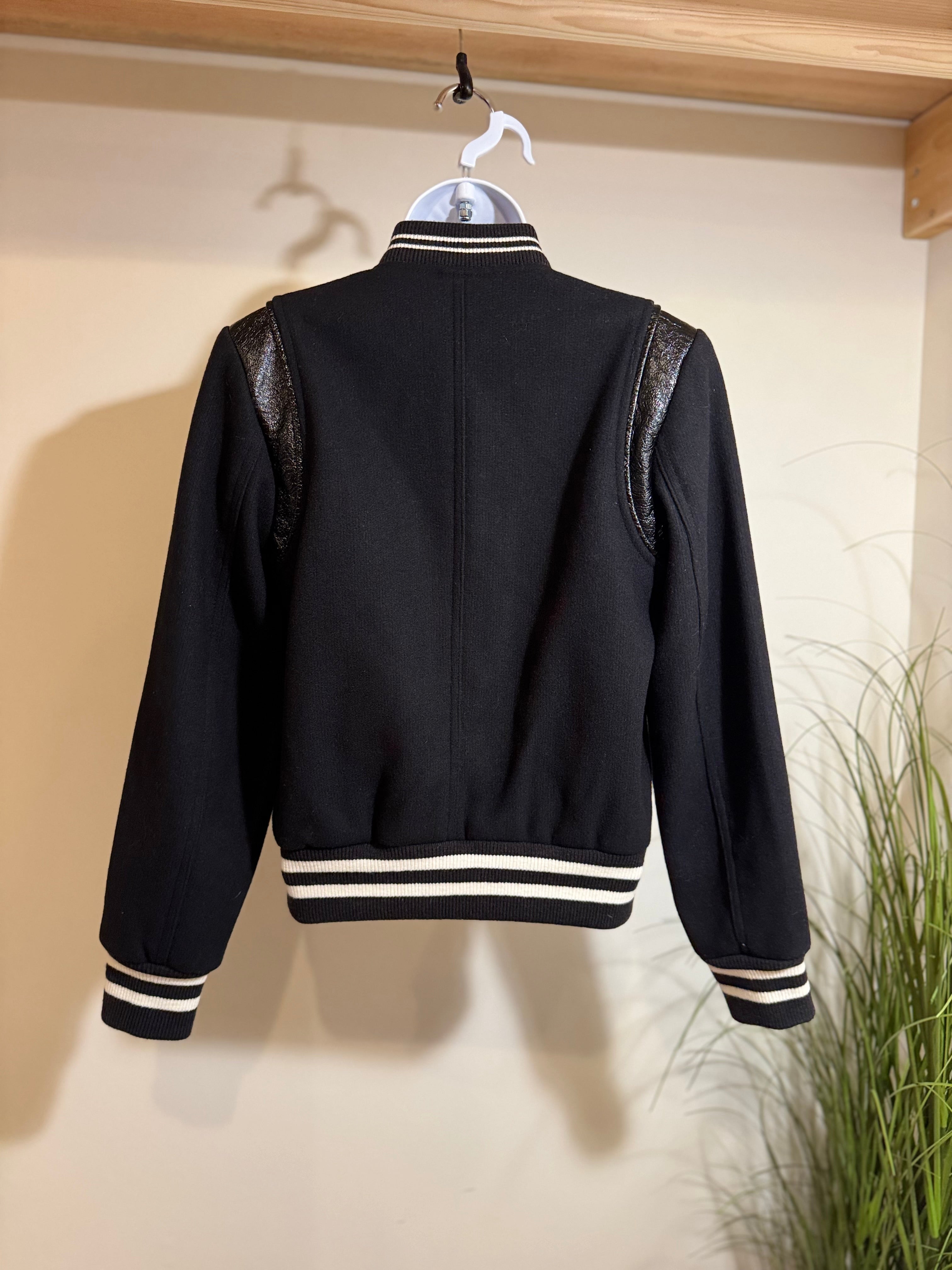 Gap Wool Blend Varsity Jacket- Black