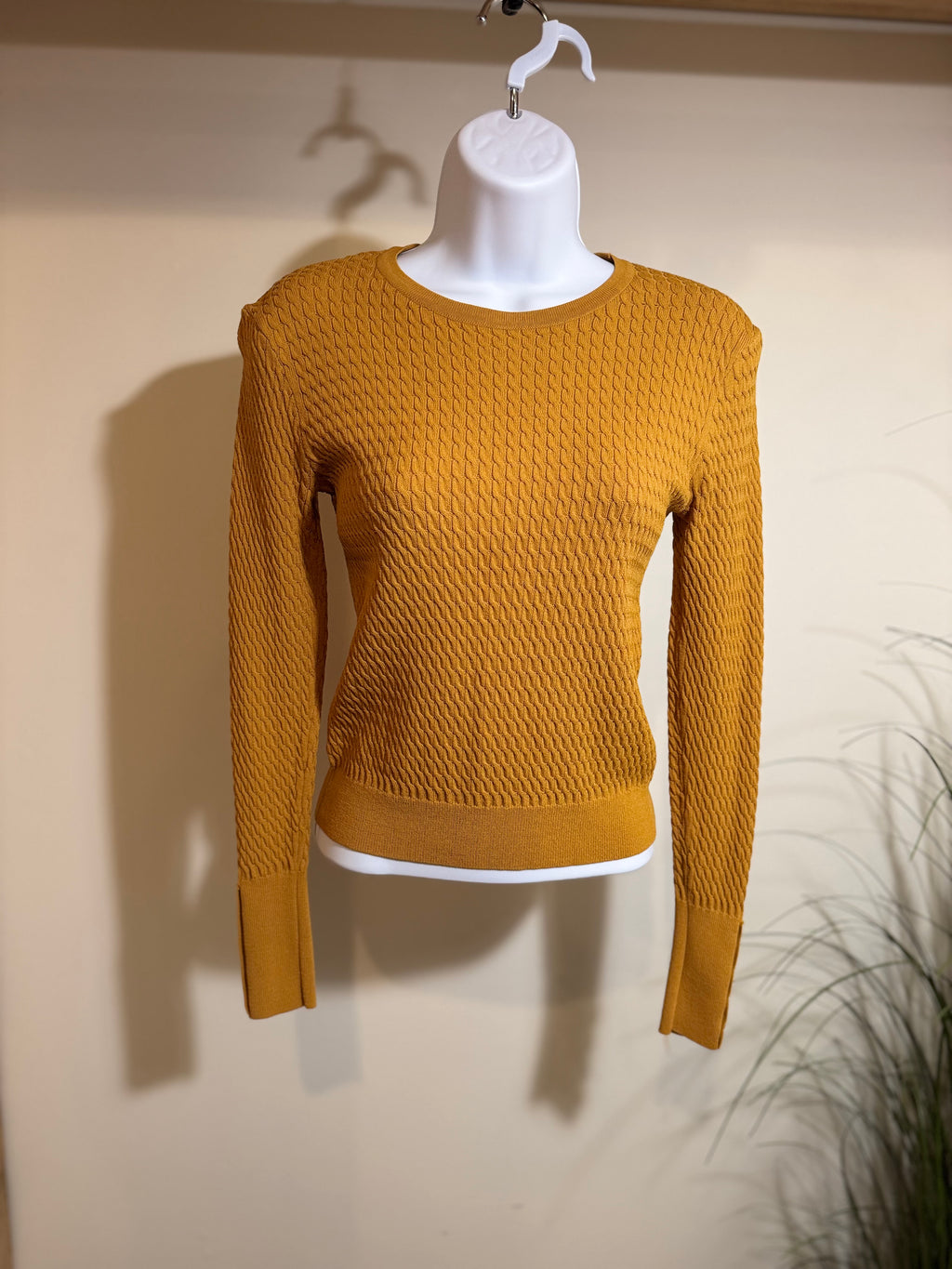 Zara Mustard Yellow Sweater - Pearl Button Cuffs