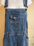 Anna-Kaci Straight Leg Denim Overalls With Pocket Bib