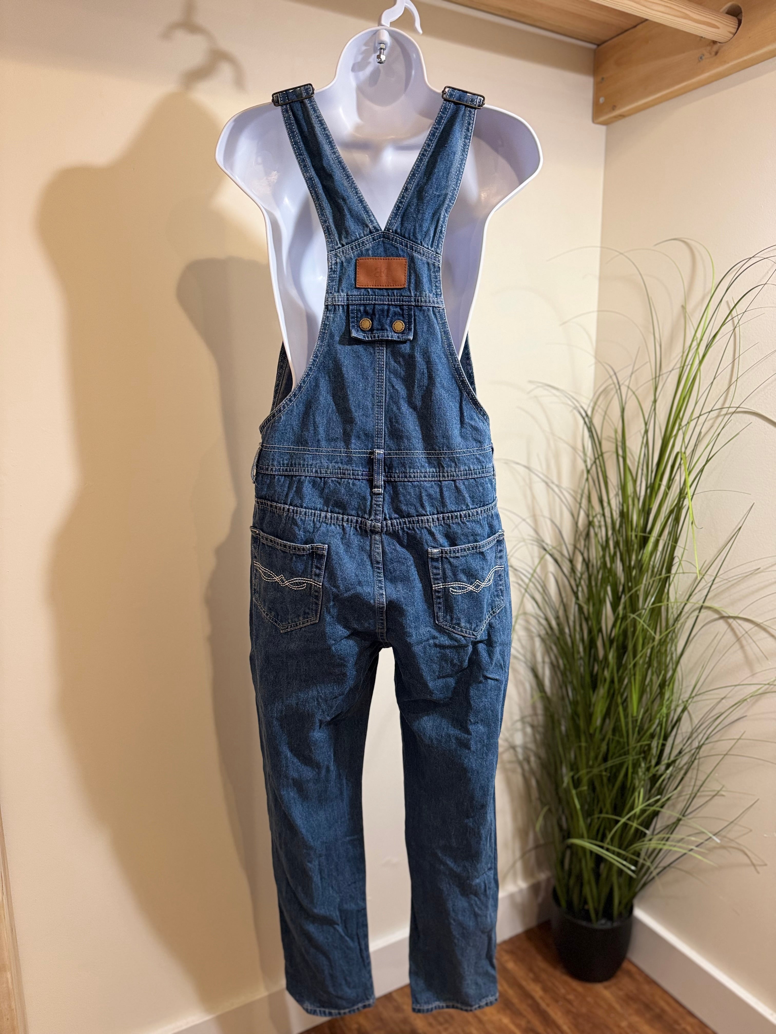 Anna-Kaci Straight Leg Denim Overalls With Pocket Bib