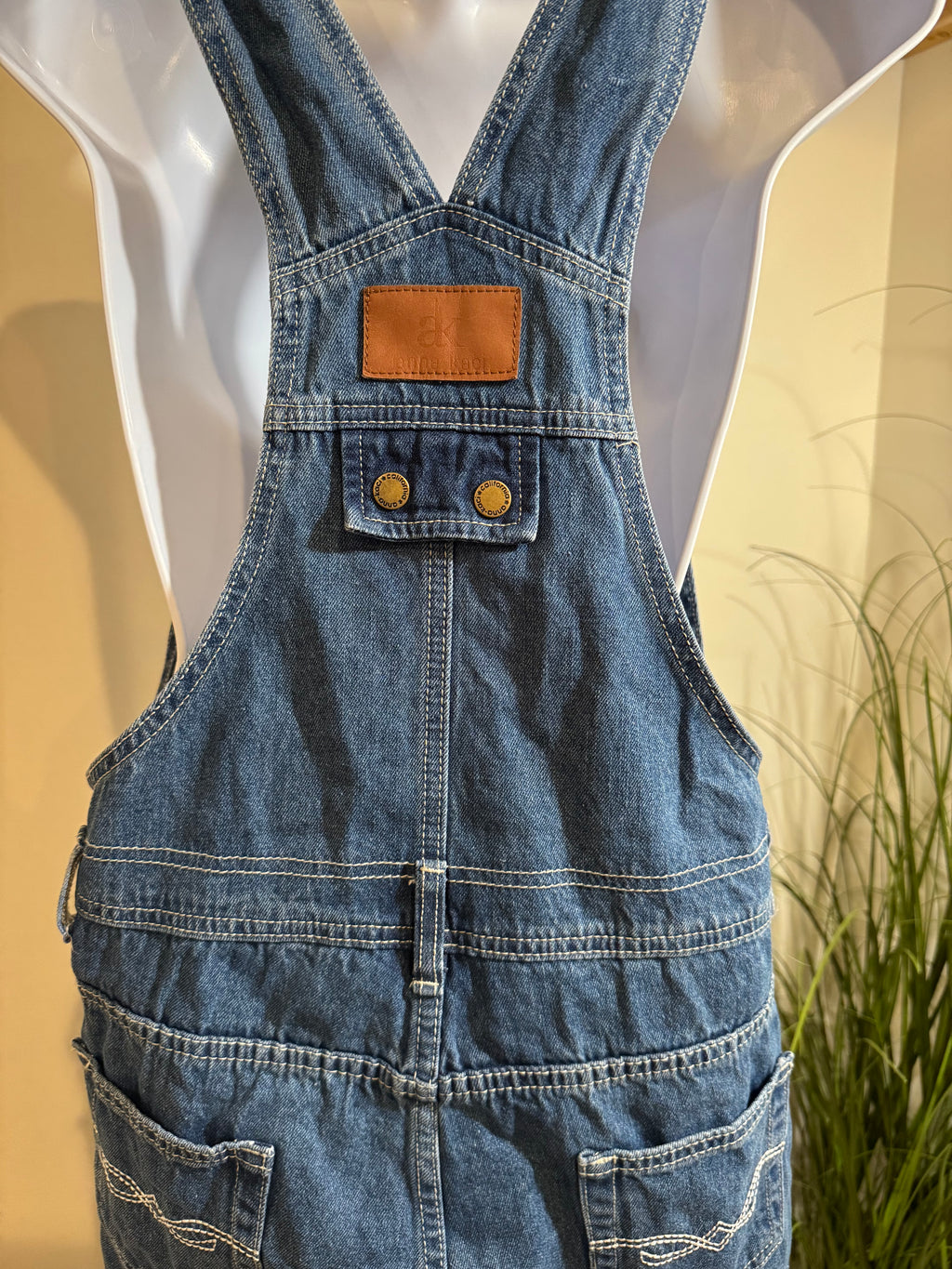 Anna-Kaci Straight Leg Denim Overalls With Pocket Bib