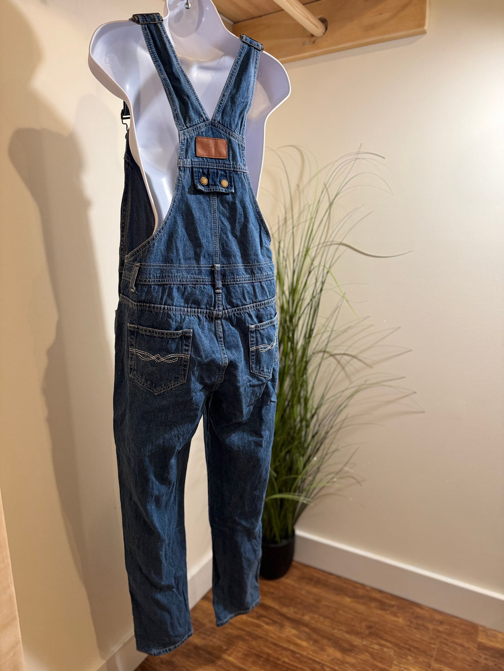 Anna-Kaci Straight Leg Denim Overalls With Pocket Bib