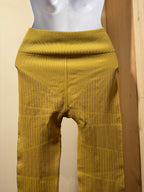 Fabletics Ribbed Leggings- Yellow with Beige Design