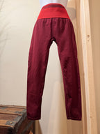 Burgundy Smooth Leggings- Ribbed Coordinating High Waist Band