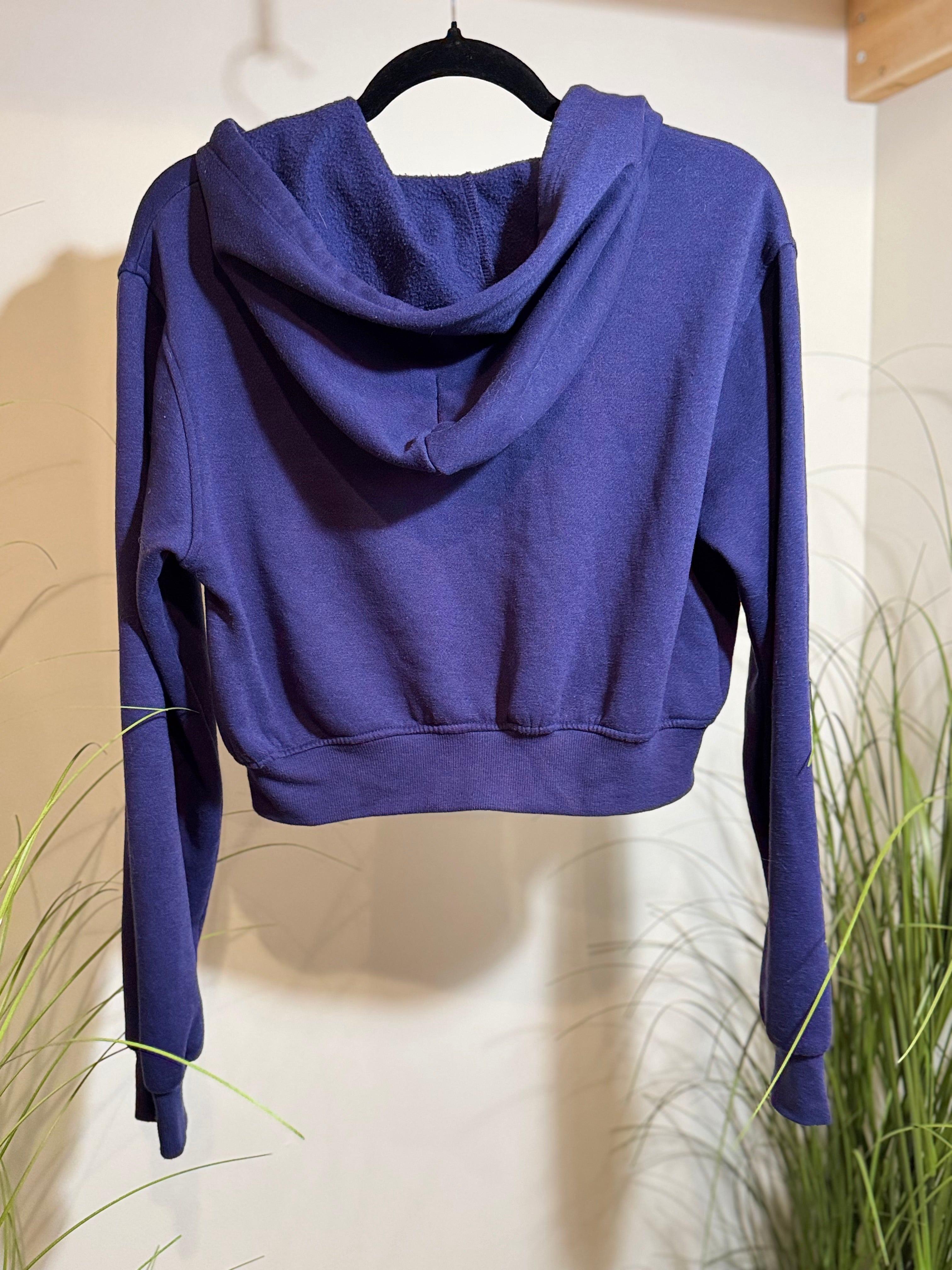 Refuge Athletics Cropped Zip Up- Blue Hoodie