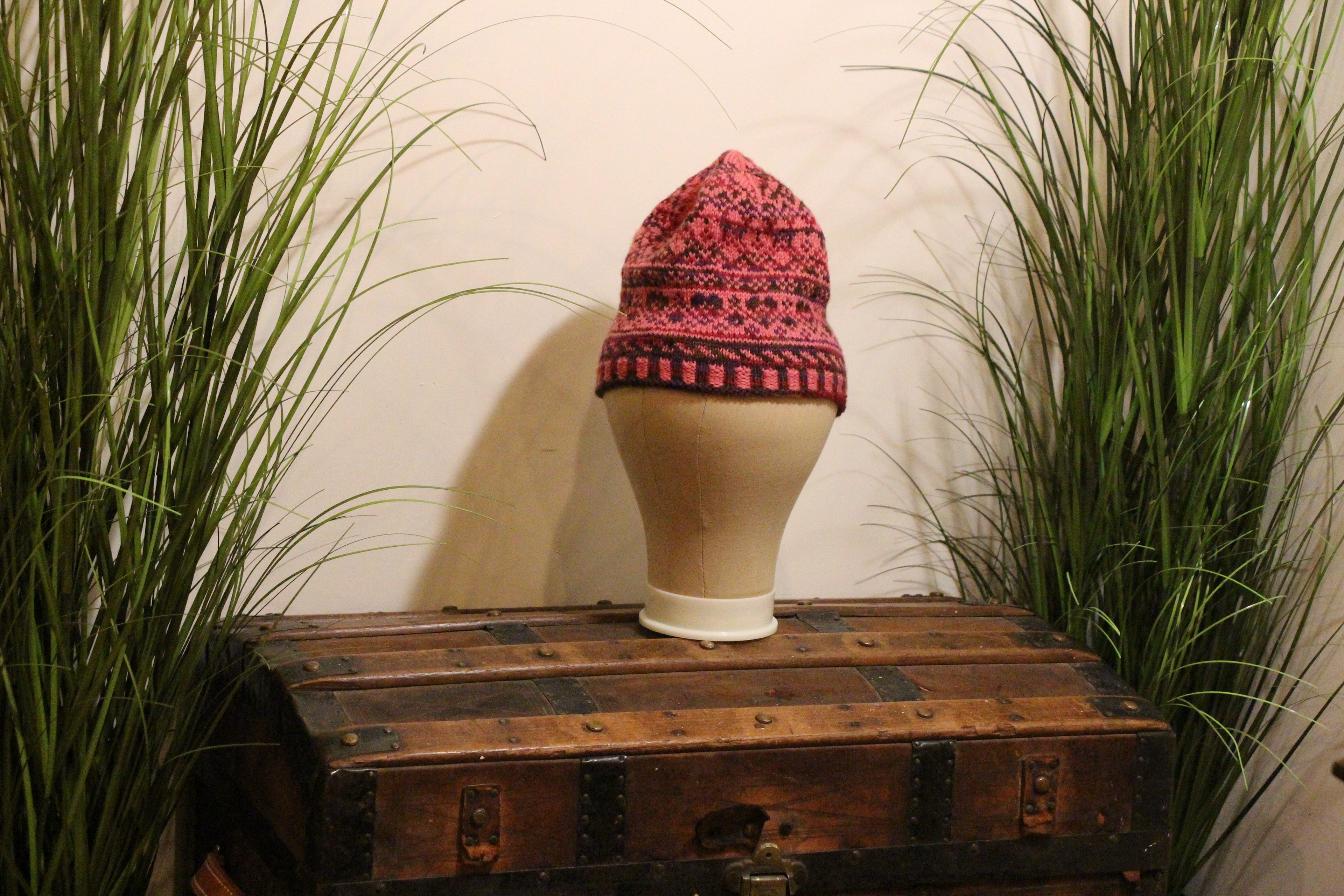 Multi Colored Geometric Heart Design Toque