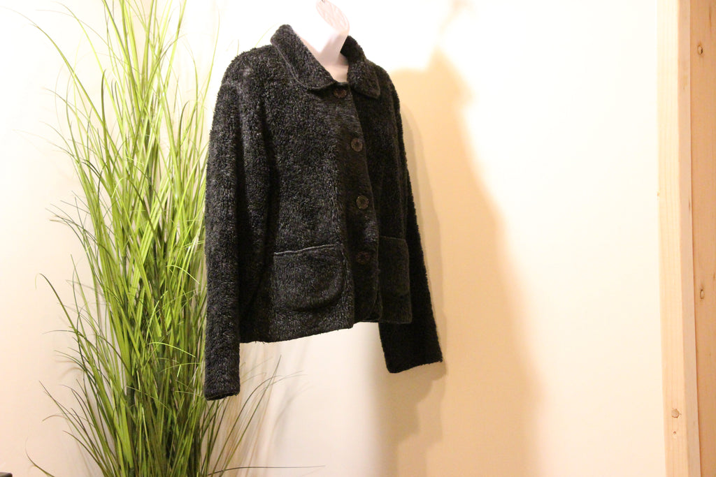 Faux Fur Jacket with Decorative Buttons