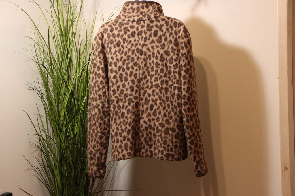 Leopard Print Merino Wool Blazer