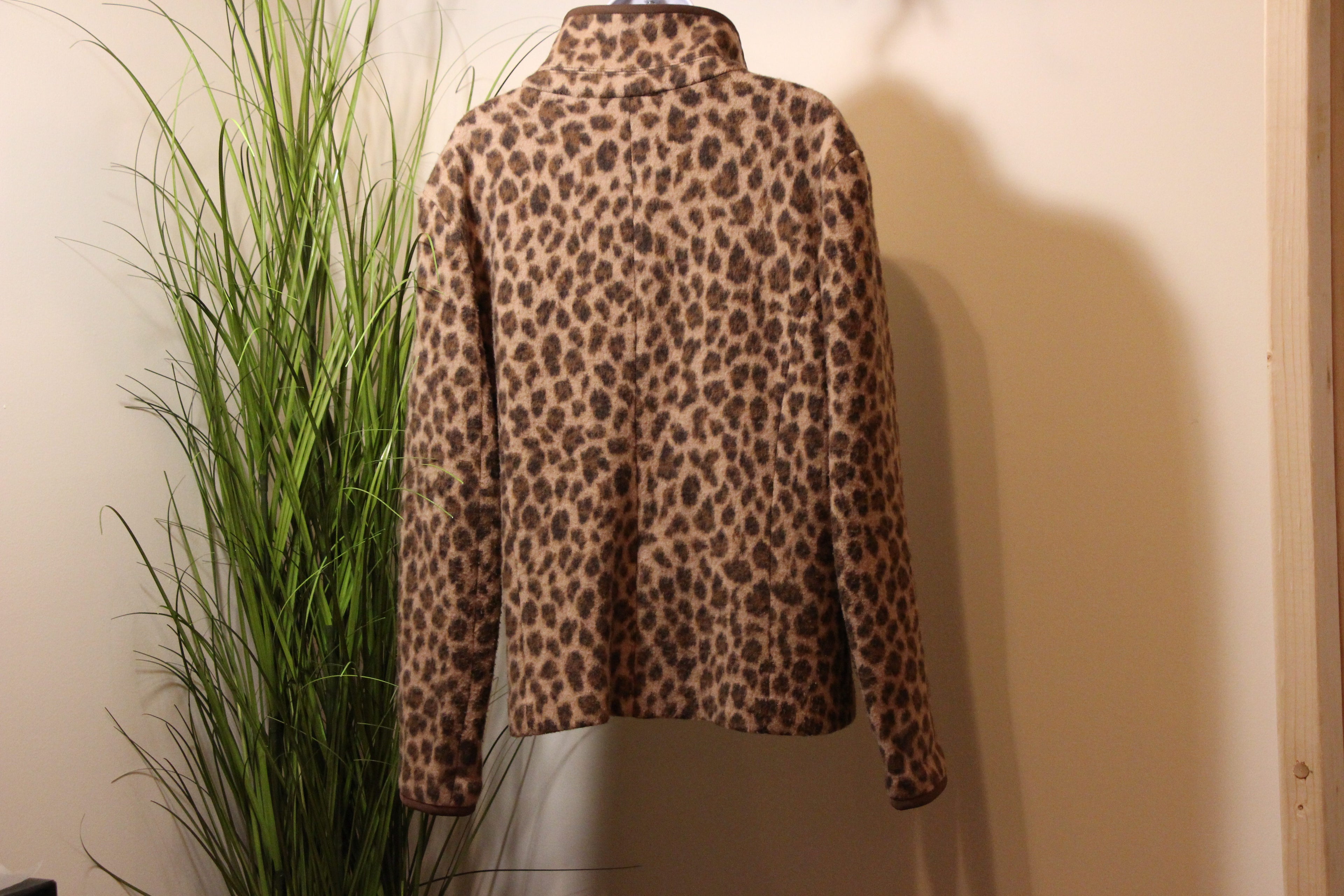 Leopard Print Merino Wool Blazer