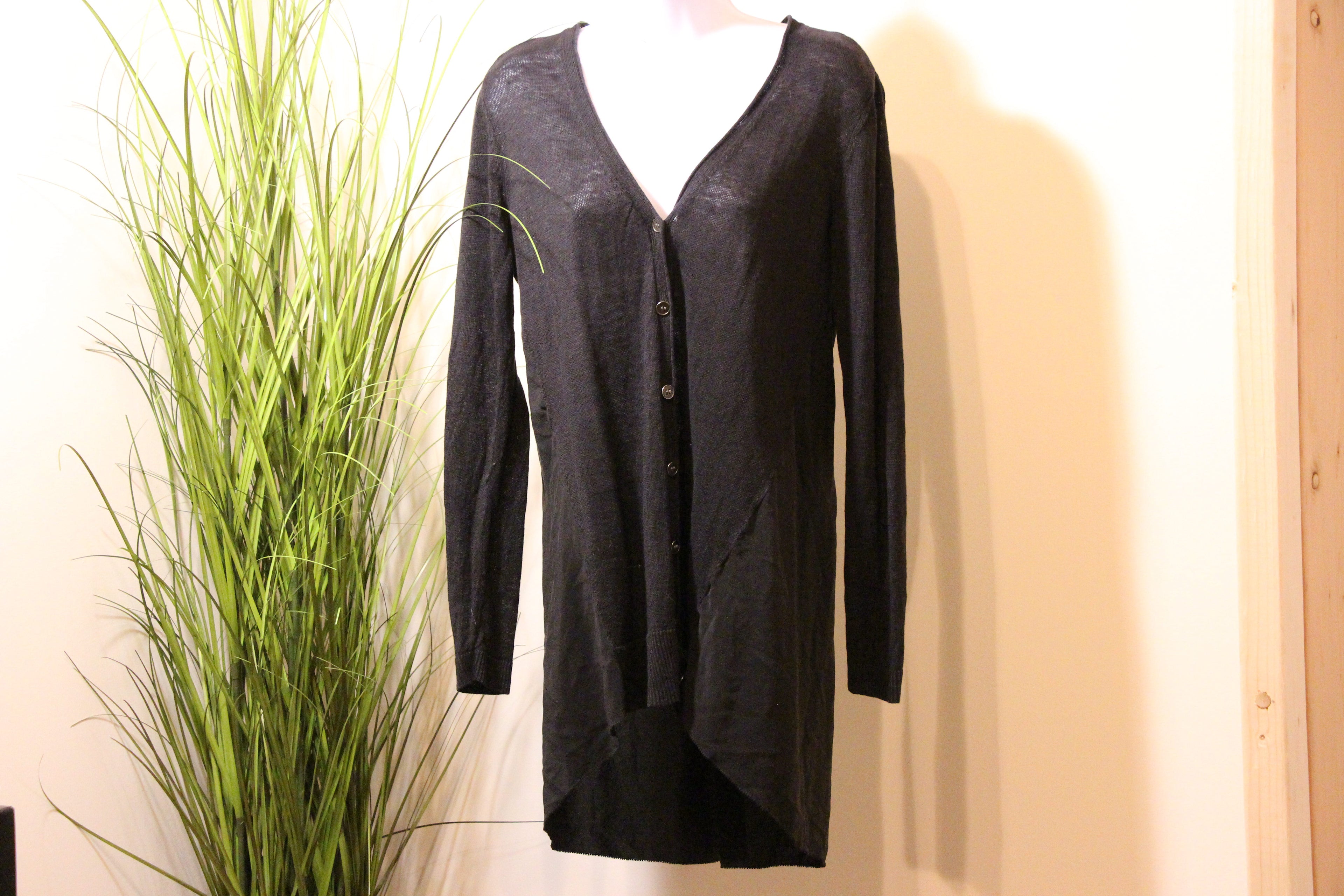 Size S Eileen Fisher Two Tone Black Cardigan