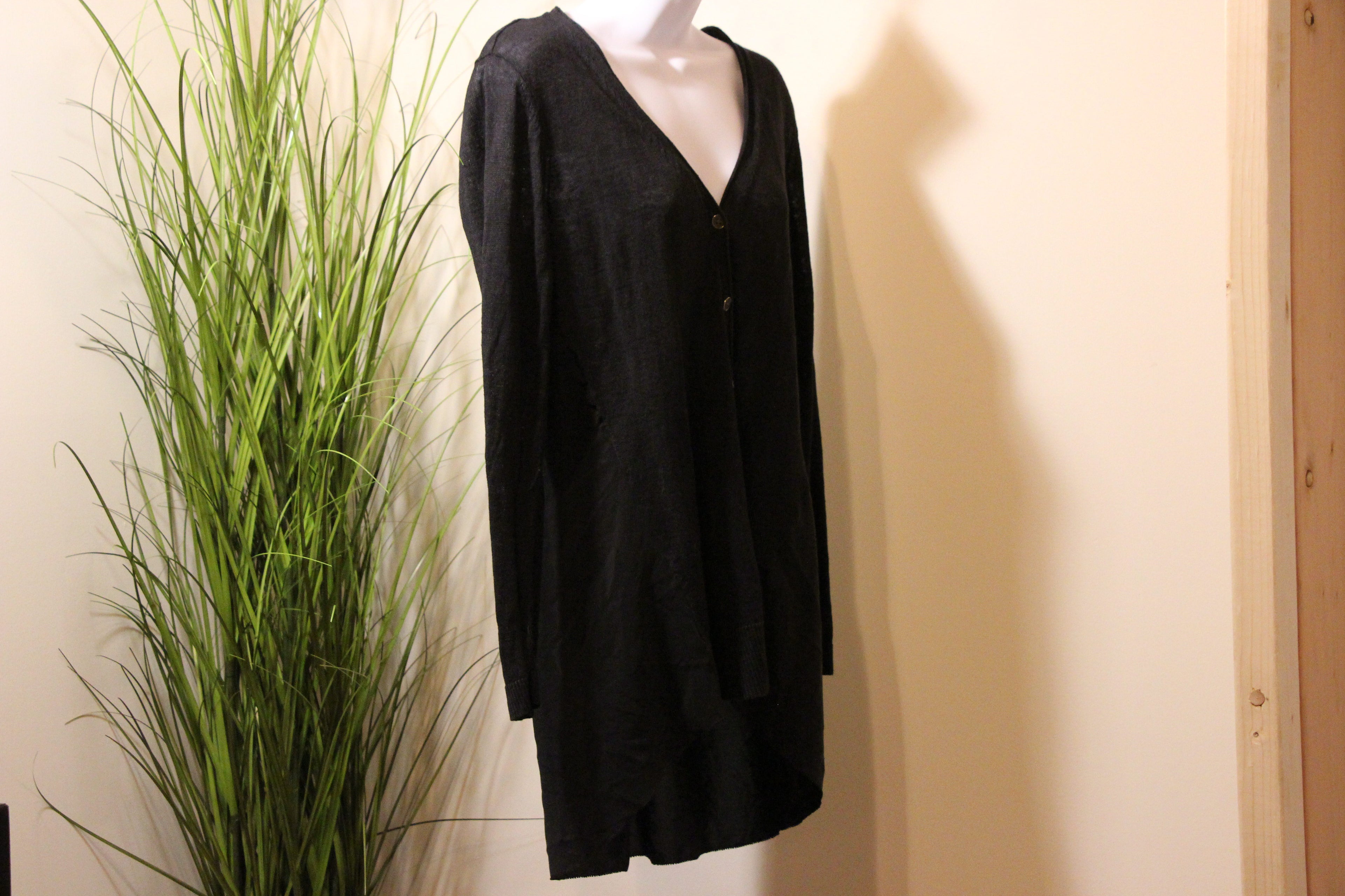 Size S Eileen Fisher Two Tone Black Cardigan