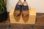 Size 7.5 Restricted Blue and Brown Saddle Shoes Oxfords