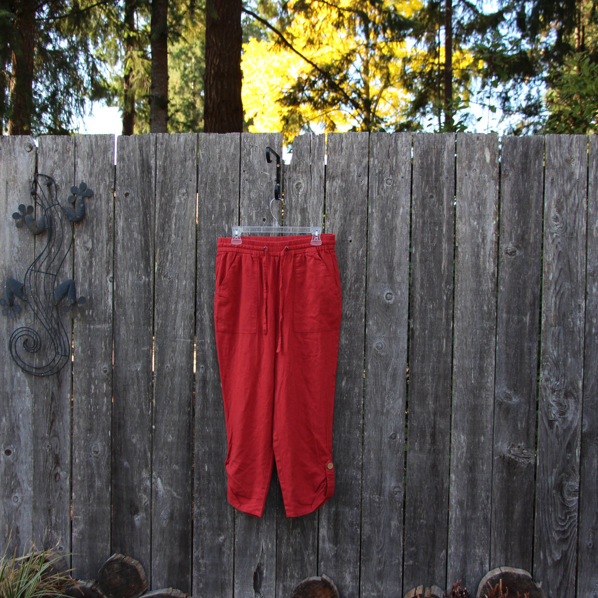 Jules & Leopold Casual Red/Orange Wide Leg Capris in Size Medium Vardo Vintage and Valuables Consignment