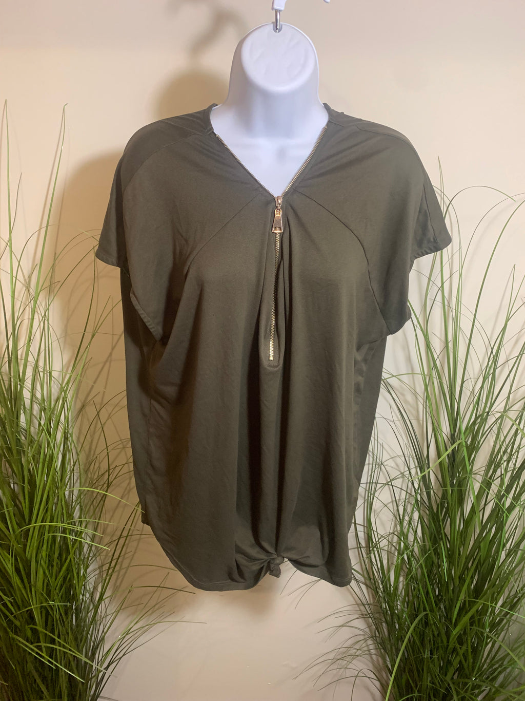 Ardene Zipper Neck Blouse Size XL