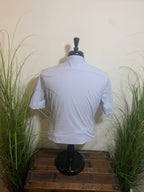 Men's Large Muscle Fit H&M Short Sleeve Collarless Dress Shirt